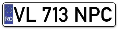 Placuta inmatriculare numar auto  VL-713-NPC, VL 713 NPC, VL713NPC