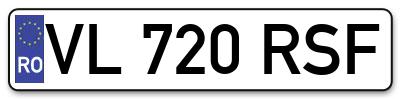 Placuta inmatriculare numar auto  VL-720-RSF, VL 720 RSF, VL720RSF