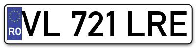 Placuta inmatriculare numar auto  VL-721-LRE, VL 721 LRE, VL721LRE