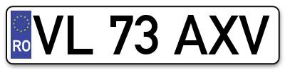 Placuta inmatriculare numar auto  VL-73-AXV, VL 73 AXV, VL73AXV