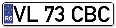Placuta inmatriculare numar auto  VL-73-CBC, VL 73 CBC, VL73CBC
