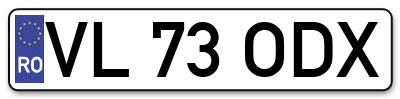Placuta inmatriculare numar auto  VL-73-ODX, VL 73 ODX, VL73ODX