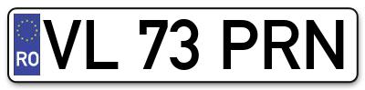 Placuta inmatriculare numar auto  VL-73-PRN, VL 73 PRN, VL73PRN