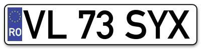 Placuta inmatriculare numar auto  VL-73-SYX, VL 73 SYX, VL73SYX