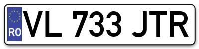 Placuta inmatriculare numar auto  VL-733-JTR, VL 733 JTR, VL733JTR