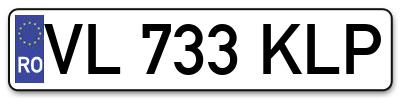 Placuta inmatriculare numar auto  VL-733-KLP, VL 733 KLP, VL733KLP