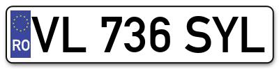 Placuta inmatriculare numar auto  VL-736-SYL, VL 736 SYL, VL736SYL