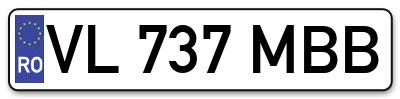 Placuta inmatriculare numar auto  VL-737-MBB, VL 737 MBB, VL737MBB
