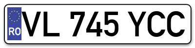 Placuta inmatriculare numar auto  VL-745-YCC, VL 745 YCC, VL745YCC