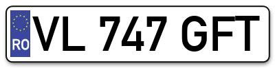 Placuta inmatriculare numar auto  VL-747-GFT, VL 747 GFT, VL747GFT