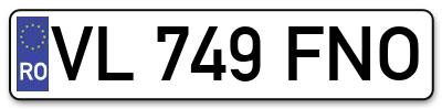 Placuta inmatriculare numar auto  VL-749-FNO, VL 749 FNO, VL749FNO
