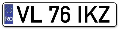 Placuta inmatriculare numar auto  VL-76-IKZ, VL 76 IKZ, VL76IKZ
