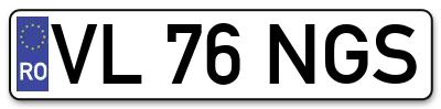 Placuta inmatriculare numar auto  VL-76-NGS, VL 76 NGS, VL76NGS