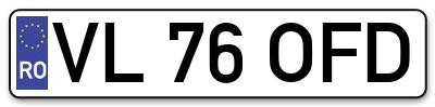 Placuta inmatriculare numar auto  VL-76-OFD, VL 76 OFD, VL76OFD