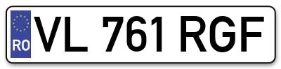 Placuta inmatriculare numar auto  VL-761-RGF, VL 761 RGF, VL761RGF