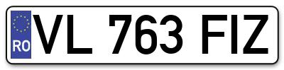 Placuta inmatriculare numar auto  VL-763-FIZ, VL 763 FIZ, VL763FIZ