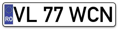 Placuta inmatriculare numar auto  VL-77-WCN, VL 77 WCN, VL77WCN