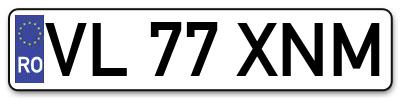 Placuta inmatriculare numar auto  VL-77-XNM, VL 77 XNM, VL77XNM