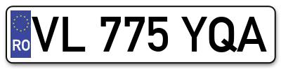 Placuta inmatriculare numar auto  VL-775-YQA, VL 775 YQA, VL775YQA