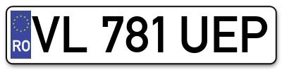 Placuta inmatriculare numar auto  VL-781-UEP, VL 781 UEP, VL781UEP