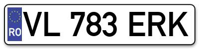 Placuta inmatriculare numar auto  VL-783-ERK, VL 783 ERK, VL783ERK