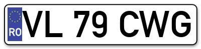 Placuta inmatriculare numar auto  VL-79-CWG, VL 79 CWG, VL79CWG