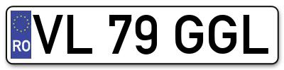 Placuta inmatriculare numar auto  VL-79-GGL, VL 79 GGL, VL79GGL