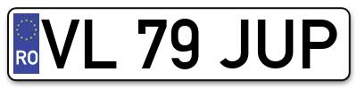 Placuta inmatriculare numar auto  VL-79-JUP, VL 79 JUP, VL79JUP