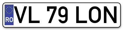 Placuta inmatriculare numar auto  VL-79-LON, VL 79 LON, VL79LON