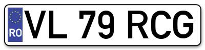 Placuta inmatriculare numar auto  VL-79-RCG, VL 79 RCG, VL79RCG
