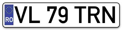 Placuta inmatriculare numar auto  VL-79-TRN, VL 79 TRN, VL79TRN