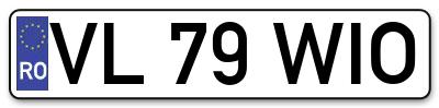 Placuta inmatriculare numar auto  VL-79-WIO, VL 79 WIO, VL79WIO