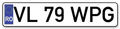 Placuta inmatriculare numar auto  VL-79-WPG, VL 79 WPG, VL79WPG