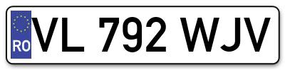 Placuta inmatriculare numar auto  VL-792-WJV, VL 792 WJV, VL792WJV
