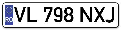 Placuta inmatriculare numar auto  VL-798-NXJ, VL 798 NXJ, VL798NXJ