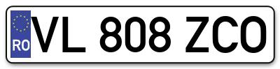 Placuta inmatriculare numar auto  VL-808-ZCO, VL 808 ZCO, VL808ZCO