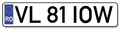 Placuta inmatriculare numar auto  VL-81-IOW, VL 81 IOW, VL81IOW