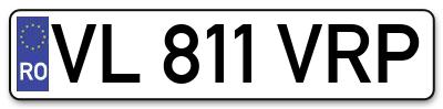 Placuta inmatriculare numar auto  VL-811-VRP, VL 811 VRP, VL811VRP