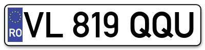 Placuta inmatriculare numar auto  VL-819-QQU, VL 819 QQU, VL819QQU