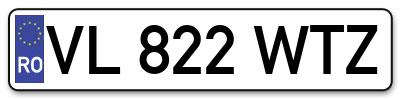 Placuta inmatriculare numar auto  VL-822-WTZ, VL 822 WTZ, VL822WTZ