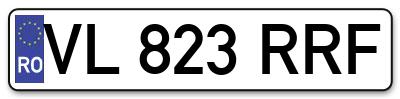 Placuta inmatriculare numar auto  VL-823-RRF, VL 823 RRF, VL823RRF