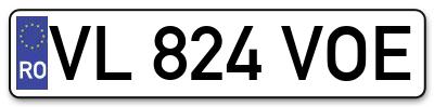 Placuta inmatriculare numar auto  VL-824-VOE, VL 824 VOE, VL824VOE