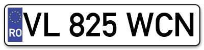 Placuta inmatriculare numar auto  VL-825-WCN, VL 825 WCN, VL825WCN