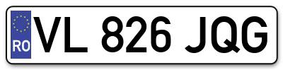 Placuta inmatriculare numar auto  VL-826-JQG, VL 826 JQG, VL826JQG
