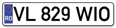 Placuta inmatriculare numar auto  VL-829-WIO, VL 829 WIO, VL829WIO