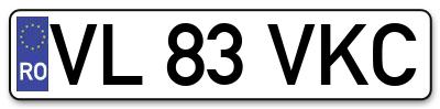Placuta inmatriculare numar auto  VL-83-VKC, VL 83 VKC, VL83VKC