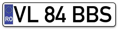 Placuta inmatriculare numar auto  VL-84-BBS, VL 84 BBS, VL84BBS