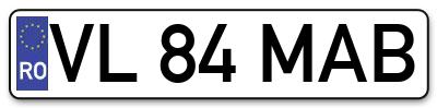 Placuta inmatriculare numar auto  VL-84-MAB, VL 84 MAB, VL84MAB