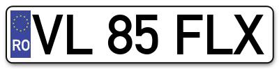 Placuta inmatriculare numar auto  VL-85-FLX, VL 85 FLX, VL85FLX