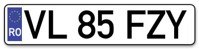 Placuta inmatriculare numar auto  VL-85-FZY, VL 85 FZY, VL85FZY